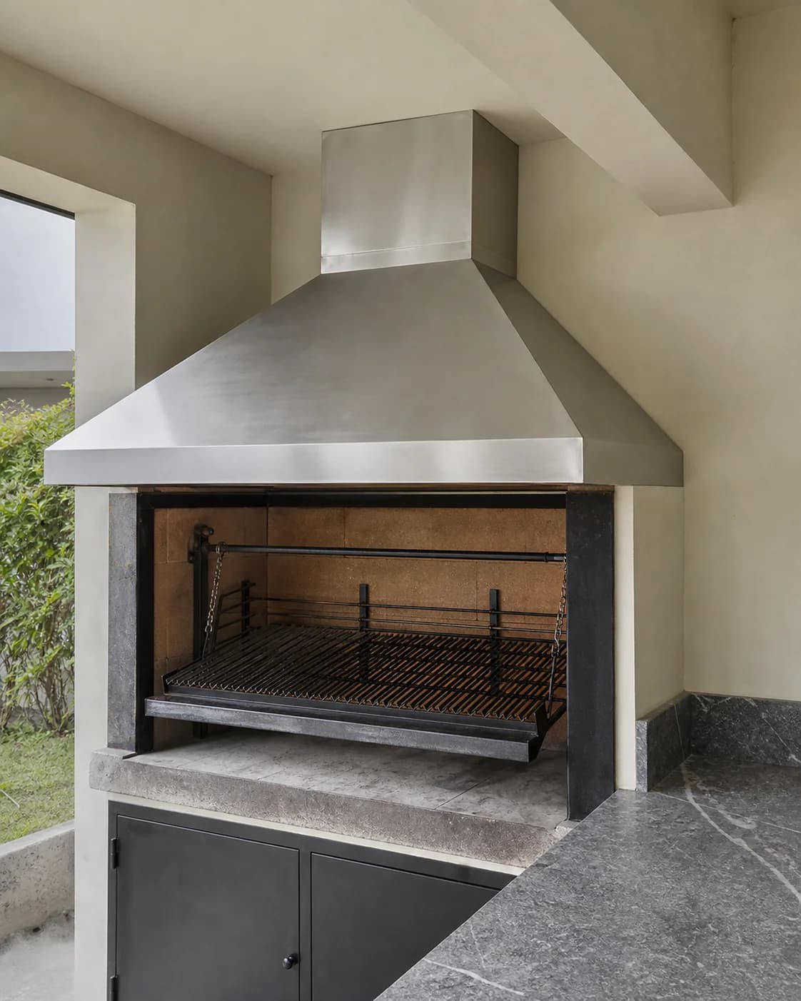 Campana para parrilla a medida, terminación acero inoxidable
